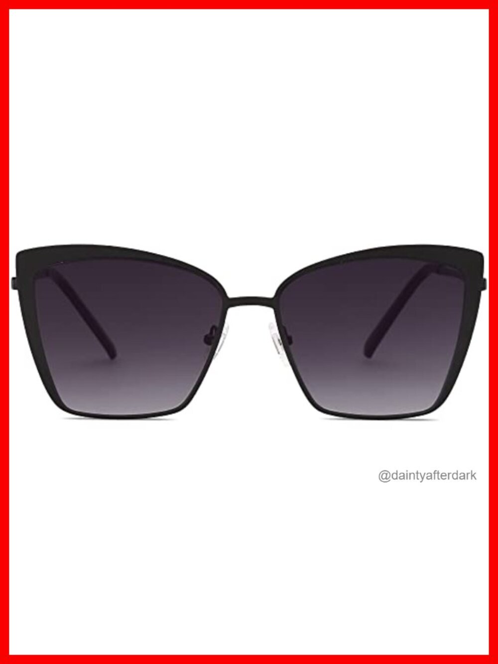 Fashion Cateye Sunglasses Women Oversized Metal Frame UV400
